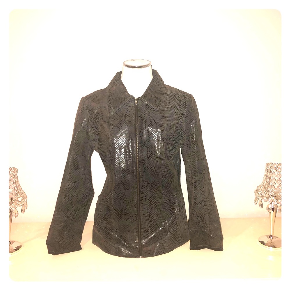 FAUX SNAKESKIN JACKET